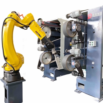Máquina de rectificación y pulido industrial con celda de rectificación robótica