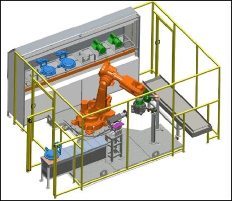 Máquina de pulido y esmerilado robótica ABB para piezas fundidas de metal